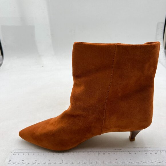 Brown Kitten Heel Ankle Boots Pointed Toe Prom Party Fashion Short Bootie Shoes - Picture 1 of 7